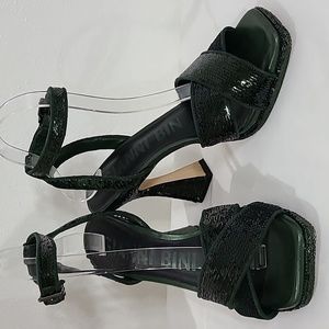 GIANNI BIINI JONESIE SQUARE TOE SEQUIN HEELS SANDALES